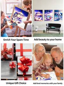 3入組diy數字油畫套裝（12x16英寸/30x40厘米）,適用於成年人、初學者、家居裝飾藝術工藝品,是生日、母親節、父親節和聖誕節的理想禮物,非常適合家庭聚會活動,減輕壓力,提高動手能力,不含畫框 - 藍色 - 查看 9