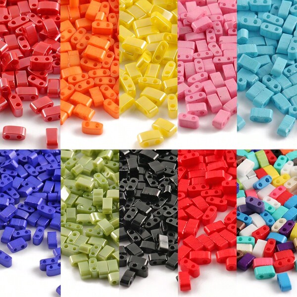 Multicolor Rectangle Two Hole Glass Seed Bead Loose Spacer Beads For Jewelry Making DIY Bracelets Necklace Decorative Supplies