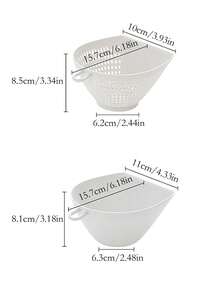 1入組蔬果雙層漏斗,簡約設計,廚房濾網適用於沖洗和瀝干 - 白色 - 查看 8