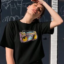 Women T-Shirts - 黑色 - 查看 1