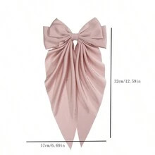 1 件粉色可爱蝴蝶结发夹，适合女孩，适合日常佩戴 - 粉色 - 查看 2