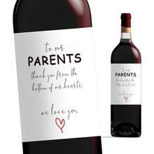 2入組有趣的酒標籤、酒瓶貼紙,感謝父母在婚禮上的付出|致父母的婚禮禮物,慶祝你的大日子,讓你的大日子更加特別。 - 白色 - 查看 1
