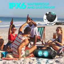 W-KING 70W (90W Peak) Bluetooth Speaker, Waterproof Portable Speaker Loud/Hifi/Heavy Bass, Outdoor Party Speakers Wireless Bluetooth With Stereo Pairing/Mic Slot/42H Play/Power Bank/TF/AUX/EQ - Black - View 3
