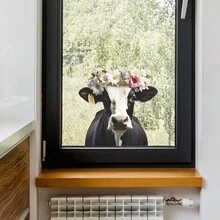 1 件手繪花環動物牛牆貼 - 彩色 - 查看 4