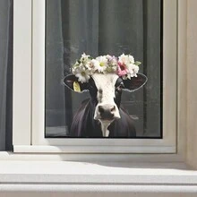 1 件手繪花環動物牛牆貼 - 彩色 - 查看 7