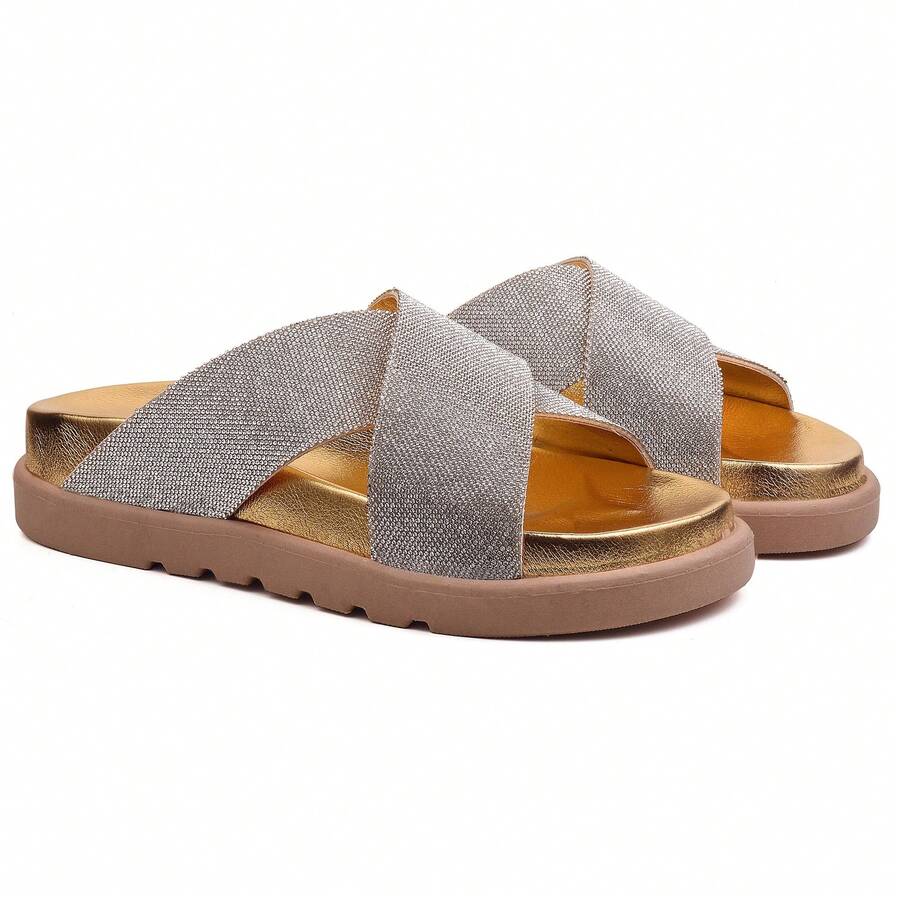 Women Flat Sandals - 金色 - 查看 1
