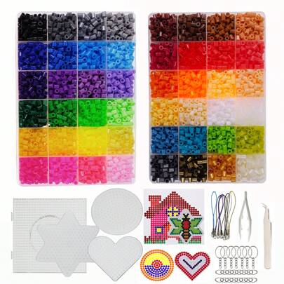 48 Colors 4800pcs 5mm Fuse Beads Set, Suitable For Pixel Art DIY Puzzles, 3D Puzzles, Toy Crafts, Handmade Gifts And More