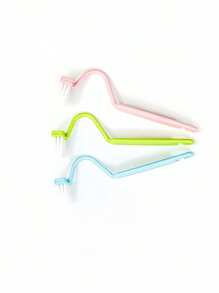 1入立體v型馬桶刷,清潔徹底,隨附壁掛s形多功能托架,非常適合浴室清潔 - 粉色 - 查看 1