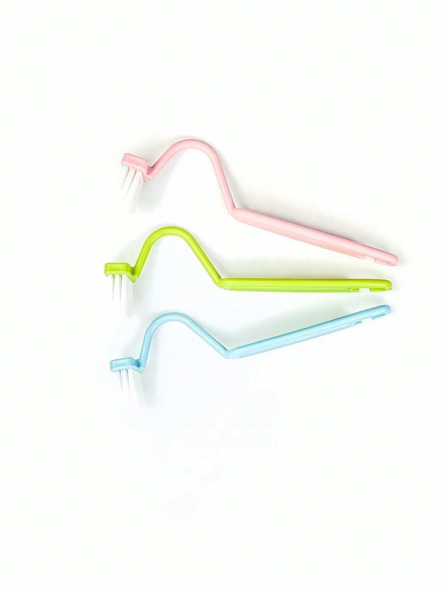 1入立體v型馬桶刷,清潔徹底,隨附壁掛s形多功能托架,非常適合浴室清潔 - 粉色 - 查看 1