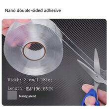 5m Double-Sided Strong Nano Tape For Firmly Attaching Household And Car Items, Frames, Carpets To Walls - Transparent White - View 2