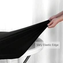 1 件彈性桌布適合圓桌直徑從 40 英寸/100 厘米到 56 英寸/142 厘米,雙面防水防污桌布,易於清潔,適合戶外/室內使用,黑色 - 黑色 - 查看 6