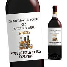 2片有趣的酒瓶貼紙,酒瓶標籤,一份有趣的威士忌主題生日禮物 - 給50、60、70、80或90歲的父親,朋友,男朋友或丈夫最為適合！