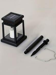 4/2/1入組太陽能led蠟燭燈,掛蠟燭燈戶外花園防水燈籠,自動開/關太陽能景觀燈,閃爍無火蠟燭太陽能燈戶外步道、路徑、花園、庭院、生日派對路徑裝飾燈 - 黑色 - 查看 10