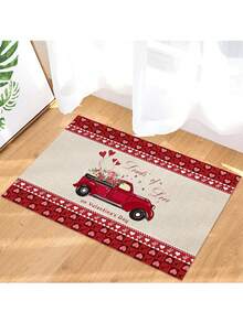 1片現代簡約風格浪漫心形設計防滑吸水區域地毯,適用於客廳、臥室和書房裝飾 - 彩色 - 查看 1