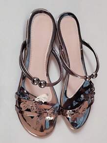 Women Flat Sandals - 灰色 - 查看 1