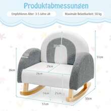 Children's Sofa, Rocking Chair For Toddlers, Children's Armchair, Children's Chair For Children's Room, Playroom (Gray)