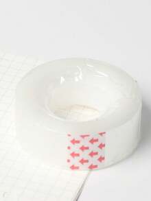 1pc Clear Adhesive Tape, Simple Portable Shipping Packing Tape For School, Office - Clear - View 3