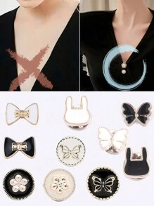 10入組防滑扣、衣夾、腰圍扣、腹部束腰器、珍珠胸針、縫扣套裝 - 彩色 - 查看 1