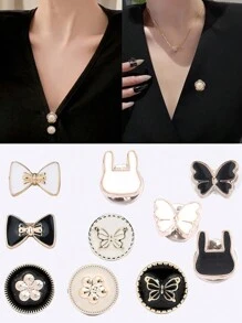 10入組防滑扣、衣夾、腰圍扣、腹部束腰器、珍珠胸針、縫扣套裝 - 彩色 - 查看 3