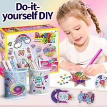 【diy鑽石太空系列】彩色鑽石diy系列兒童時尚裝飾貼紙手工珠寶套裝女孩可愛主題新年禮物,促進兒童動手能力,培養美學啟蒙/色彩識別玩具 - 太空系列 - 查看 1
