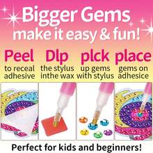 【diy鑽石太空系列】彩色鑽石diy系列兒童時尚裝飾貼紙手工珠寶套裝女孩可愛主題新年禮物,促進兒童動手能力,培養美學啟蒙/色彩識別玩具 - 太空系列 - 查看 4