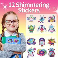 【diy鑽石太空系列】彩色鑽石diy系列兒童時尚裝飾貼紙手工珠寶套裝女孩可愛主題新年禮物,促進兒童動手能力,培養美學啟蒙/色彩識別玩具 - 太空系列 - 查看 7