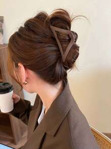 3/1 件女士三角形纯色简约大号轻质塑料发夹，时尚高端发饰，适合日常外出、聚会、派对、发型设计、沐浴、化妆、服装搭配发夹发夹发夹发夹接发夹，学校用品，大学 - 款式 - 查看 2