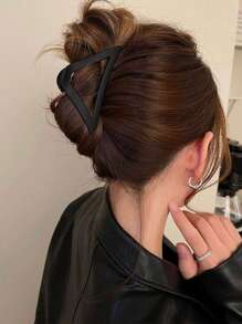 3/1 件女士三角形纯色简约大号轻质塑料发夹，时尚高端发饰，适合日常外出、聚会、派对、发型设计、沐浴、化妆、服装搭配发夹发夹发夹发夹接发夹，学校用品，大学 - 款式 - 查看 3