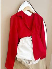 Women Blouses - Đỏ - Xem 1