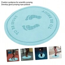 BEMOBO 1入圓形跳繩墊 防滑運動墊 23英寸減震墊 繩跳地墊 室內運動墊 心肺運動瑜珈墊 - 藍色 - 查看 7