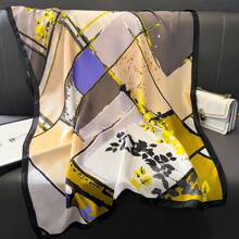 1條女式抽象油畫風格長絲巾,時尚披肩適用於春/夏季節,防曬頭巾和沙灘巾,超大尺寸 - 彩色 - 查看 3