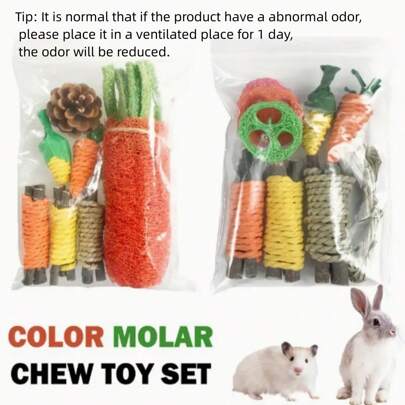 9 Peças Brinquedos De Madeira Para Animais De Estimação Aleatórios Para Hamsters, Coelhos, Porquinhos-da-índia, Etc.