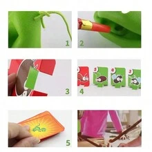 1pc Interesting Frog Game, Colorful Lizard Mask, Educational Toy, Blow Poker Card Game, Desktop Interactive Parent-Child Party Game - Multicolor - View 5