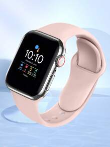 1入組粉色矽膠運動智能手錶帶,適用於Apple Watch帶38mm40mm41mm42mm44MM45mm49mm,適用於系列Ultra/SE/8/7/6/5/4/3/2/1,中性 - 粉色 - 查看 2
