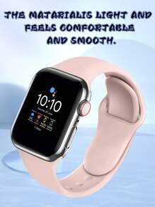 1入組粉色矽膠運動智能手錶帶,適用於Apple Watch帶38mm40mm41mm42mm44MM45mm49mm,適用於系列Ultra/SE/8/7/6/5/4/3/2/1,中性 - 粉色 - 查看 4