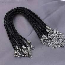 10入組（隨機顏色）diy手鍊,項鍊編織繩,包括pu皮編織繩,吊墜繩,麻繩,蠟線,適用於手工製作的diy禮品 - 10Pcs Mix Color - 查看 3