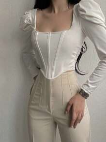 pantalon de vestir - Beis - Ver 3