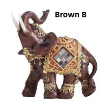 1pc Resin Elephant Sculpture For Home Decor, Creative Ins-Style Ornament Best Gifts Birthday - Multicolor - View 3