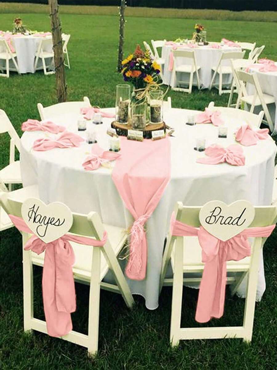 5 cái Màu thuần Cái ghế Trang trí Ban nhạc - Hồng - Xem 1