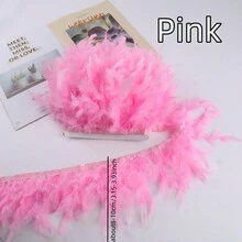 (50/100/150/200cm) Natural Turkey Feather With 10-15cm Trim/Diy Feather Material - Multicolor100cm - View 2