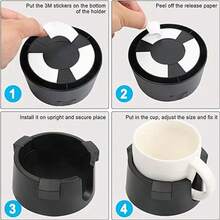 1入旅行杯反濺杯架,防止水溢出和保護桌子的防水保溫杯座 - 黑色 - 查看 7