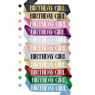 1Pc,Colorful Birthday Sash For Women Pink Birthday Girl Sash Glitter Birthday Sash For Women Birthday For Women Happy Birthday Decorations Accessories,Christmas