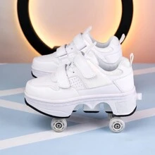Trẻ em Lace-up Bánh xe Giày dép , Giày trượt patin , Đúng mốt & Mát mẻ Có thể tháo rời , Một cú nhấp chuột Điều khiển Của Bánh xe , Hoặc Điều khiển - trắng - Xem 2