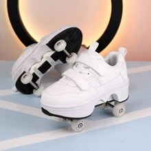 Trẻ em Lace-up Bánh xe Giày dép , Giày trượt patin , Đúng mốt & Mát mẻ Có thể tháo rời , Một cú nhấp chuột Điều khiển Của Bánh xe , Hoặc Điều khiển - trắng - Xem 3