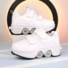 Trẻ em Lace-up Bánh xe Giày dép , Giày trượt patin , Đúng mốt & Mát mẻ Có thể tháo rời , Một cú nhấp chuột Điều khiển Của Bánh xe , Hoặc Điều khiển - trắng - Xem 6