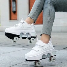 Trẻ em Lace-up Bánh xe Giày dép , Giày trượt patin , Đúng mốt & Mát mẻ Có thể tháo rời , Một cú nhấp chuột Điều khiển Của Bánh xe , Hoặc Điều khiển - trắng - Xem 1