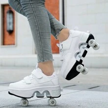 Trẻ em Lace-up Bánh xe Giày dép , Giày trượt patin , Đúng mốt & Mát mẻ Có thể tháo rời , Một cú nhấp chuột Điều khiển Của Bánh xe , Hoặc Điều khiển - trắng - Xem 4