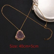 1pc Fashionable Pendant Necklace For Women, Daily Wear, Light Luxury And Niche Design - Pink - View 12