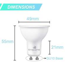 12入組gu10射燈led燈泡,led燈泡,7瓦(相當於50瓦鹵素燈),暖白色3000k,220-240伏,500流明mr16適用於客廳、廚房、浴室和臥室 - 白色 - 查看 2