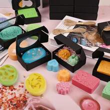 16入組裝手工皂專用的肥皂盒,3.54 X 2.36 X 1.18英寸帶窗口的卡芙特皂盒,供應迷你卡芙特帶窗口的皂盒,適用於手工皂,糖果,巧克力,糕點,餅乾,肥皂包裝-黑色 - 黑色16件 - 查看 4